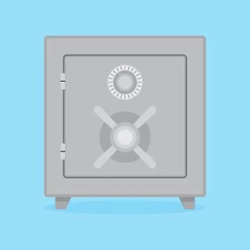 Metal safe flat concept Stock Illustration