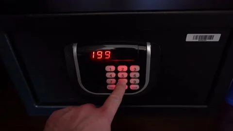 Metal safe in the hotel Video stock 156251759