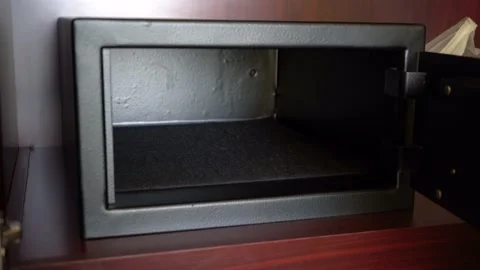Metal safe in the hotel Stock Footage 156251981
