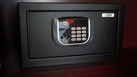 Metal safe in the hotel Stock Footage 156252212