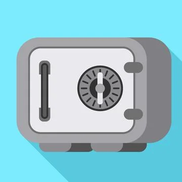 Metal safe icon, flat style 스톡 일러스트