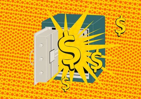 Metal safe. Stock Illustration