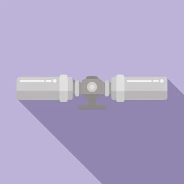 Metal scope icon flat vector. Rifle target Stock Illustration