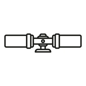 Metal scope icon outline vector. Rifle target 스톡 일러스트