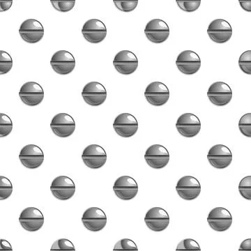 Metal screw head pattern on white background Stock Illustration