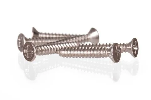 Metal screw isolate on white background Stock Photos