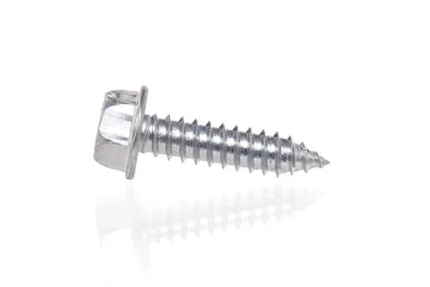 Metal screw isolate on white background Stock Photos