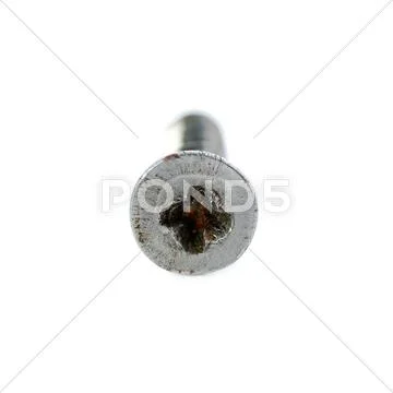 Metal screw isolated over the white background Stock Photos