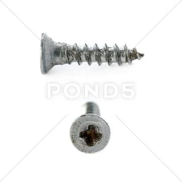 Metal screw isolated over the white background Stock Photos