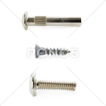 Metal screw isolated over the white background Stock Photos