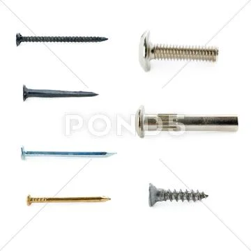 Metal screw isolated over the white background Stock Photos