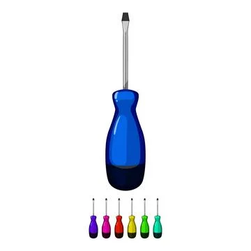 Metal screwdriver tool cartoon vector graphic Stock Illustration