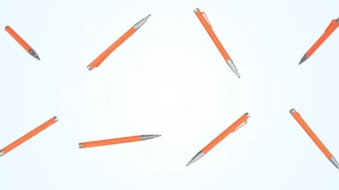 Metal Scribers Falling on a Light Blue Background. Marking Tools 3D. 4K Stock Footage 311701483