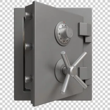 Metal security safe with combination lock and handle Stock Photos