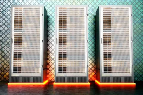 Metal server room Stock Illustration