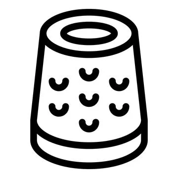 Metal sewing thimble with dimples for sewing and needlework icon Stock Illustration