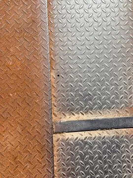 Metal sheet pattern with rust. Several fragments Foto stock