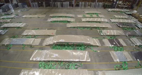 Metal sheet profile forming machine, process of making steel tile for roof Stock-Footage 202187629