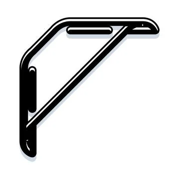 Metal shelf bracket supporting storage on wall Stock Illustration