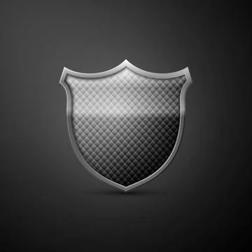 Metal shield icon. Ilustração Stock