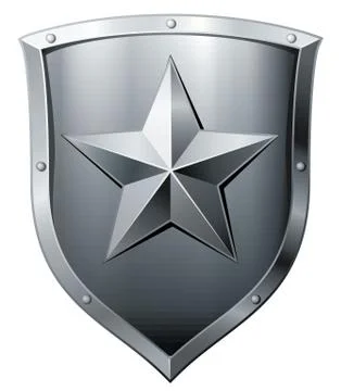 Metal shield with star Stock-Illustration