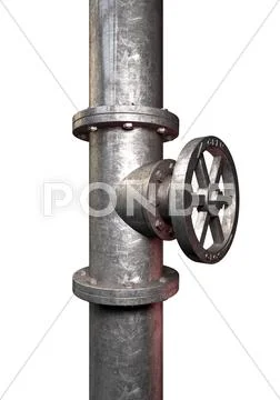 Metal shutoff valve side Stock Illustration
