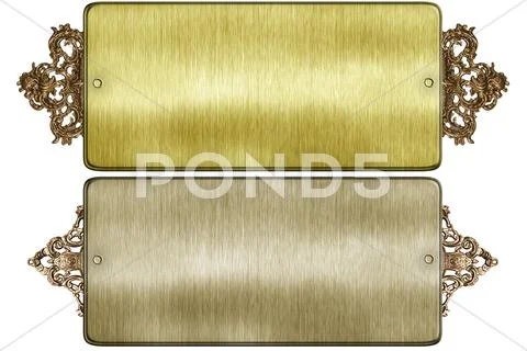 Metal sign on isolated white background.. Stock Photos