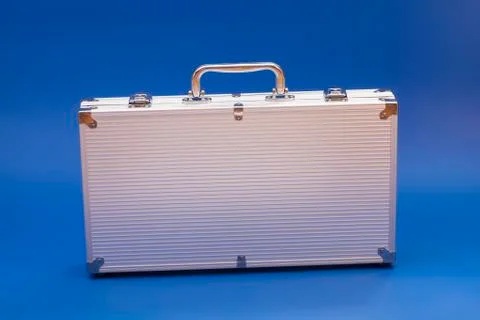 Metal silver case Stock Photos