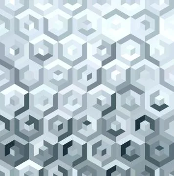 Metal silver isometric low poly seamless pattern Illustrazione stock