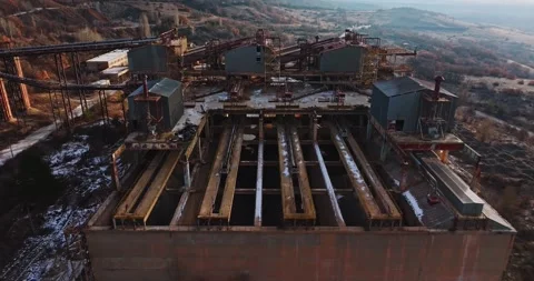 Metal Sorting Building Facility Abandoned Soviet Era Heavy Metal Industrial Stock-Footage 300440714