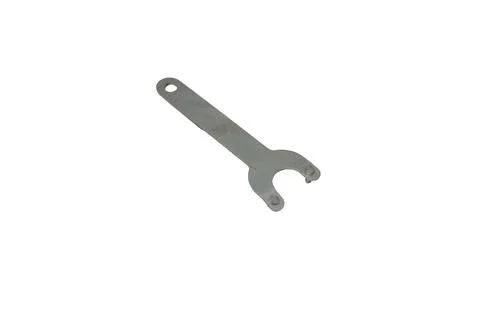 Metal spanner tool with two prongs for tightening or loosening nuts Stock Photos