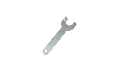 Metal spanner tool with two prongs for tightening or loosening nuts Stock Photos