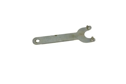 Metal spanner tool with two prongs for tightening or loosening nuts Stock Photos