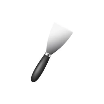 Metal spatula with black handle Stock Illustration