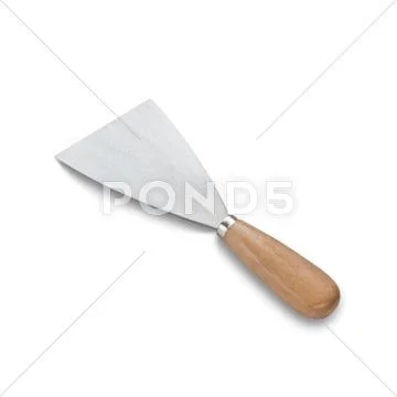 Metal spatula with clipping path isolated on white background with shadow Stock Photos