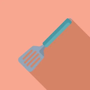 Metal spatula icon flat vector. Baking instrument Stock Illustration