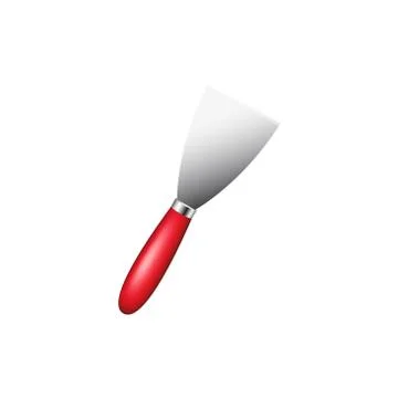 Metal spatula with red handle Stock Illustration