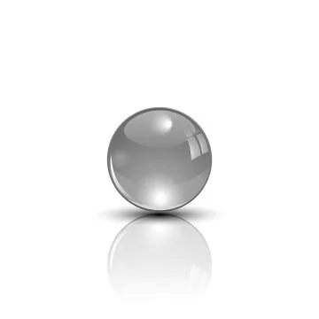 Metal sphere on mirror surface Vector Stock Illustration