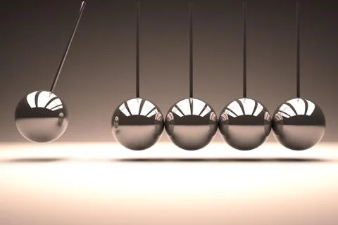 Metal spheres bouncing in line Stock Illustration