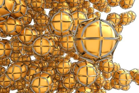 Metal spheres in a frame shell Stock Illustration
