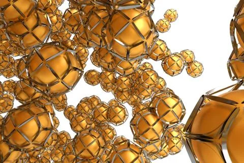 Metal spheres in a frame shell Stock Illustration
