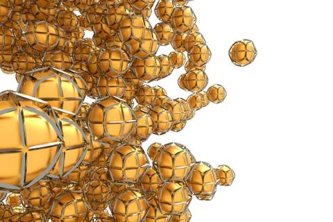 Metal spheres in a frame shell Stock Illustration