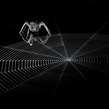 Metal spider and spiderweb Stock Illustration
