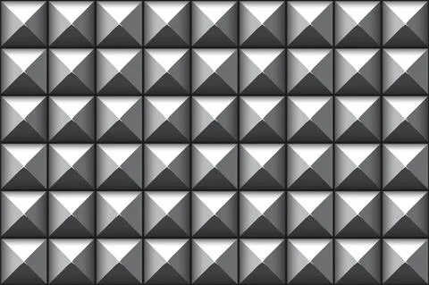 Metal spikes square studs. seamless pattern vector 3d illustration. background Stock Illustration