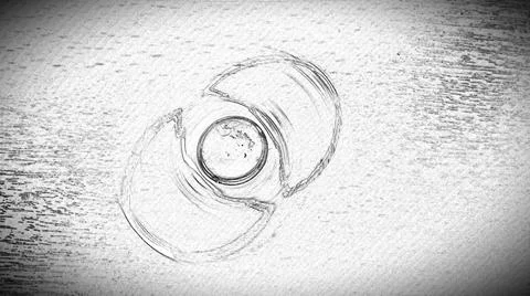 Metal spinner on the table surface Illustrazione stock