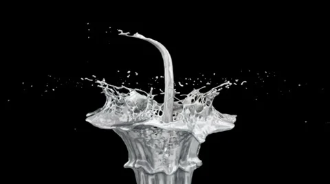 Metal splash in slow motion, isolated on black (FULL HD) Stock Footage 36837986