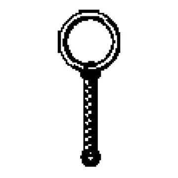 Metal split ring with chain for keychain accessory Stock Illustration