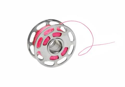 Metal Spool with threads Stock Photos