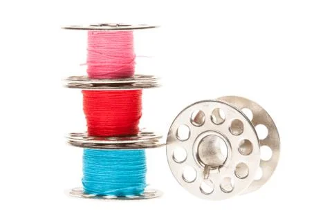 Metal spools of thread Stock Photos