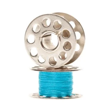 Metal spools of thread Stock Photos
